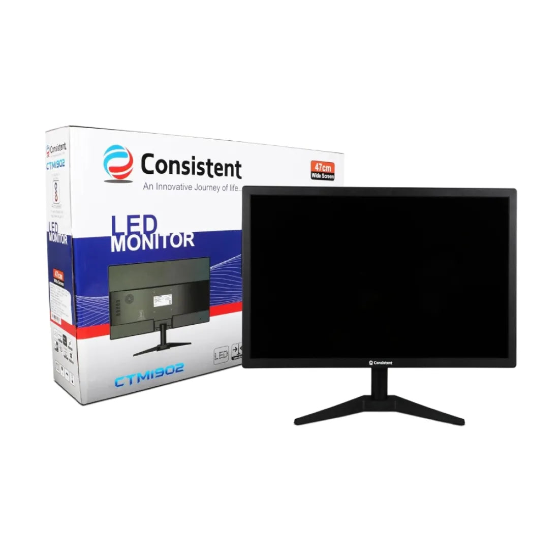 Consistent 18.5" HD Monitor – Ultra Slim, Glossy Display, Low Blue Light, Micro-Edge Design